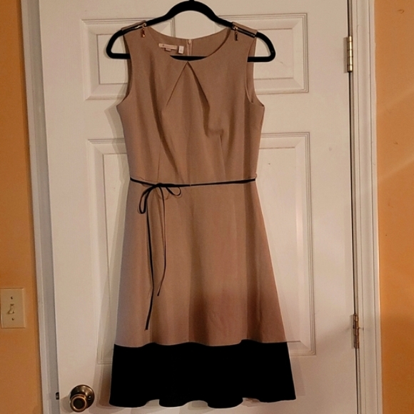 Signature Dresses & Skirts - Signature Darby: Black & Tan Pleated in All the Right Places.